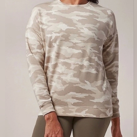 Athleta Beige and Cream Camouflage Sweatshirt - Picture 1 of 5